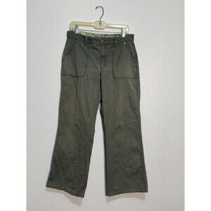Patagonia Green Canvas Pants Wide Leg Distressed Organic Cotton Jeans Size 10